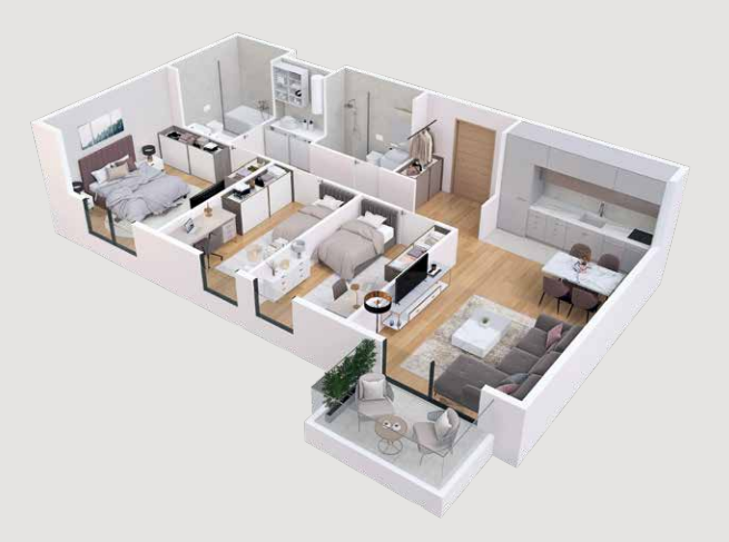 cetvorosoban stan 1 planet residence 2-13. sprat roommateor