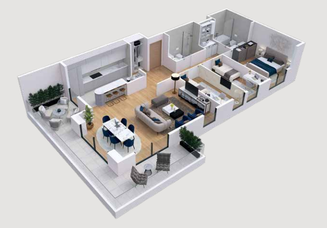 cetvorosoban stan 3 planet residence 2-9. sprat roommateor