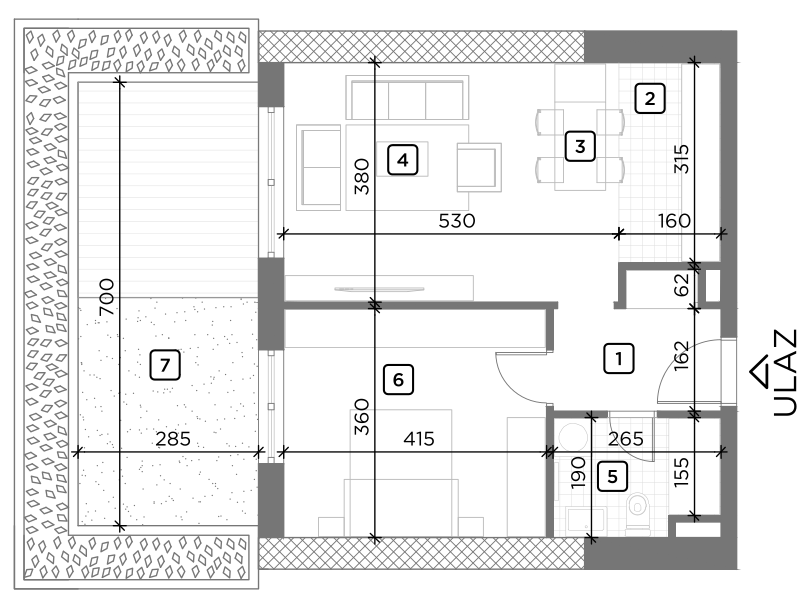 dvosoban stan 1 tlocrt residence roommateor