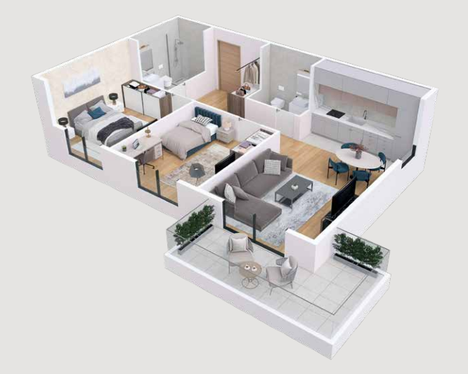 trosoban stan 1 planet residence 2-13. sprat roommateor