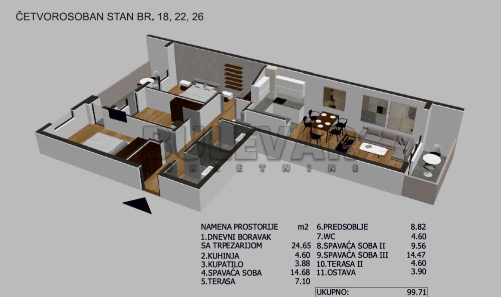 Slika 3 - Bulevar dr Zorana, Četvorosoban stan na prodaju, 99m2, 211.885€