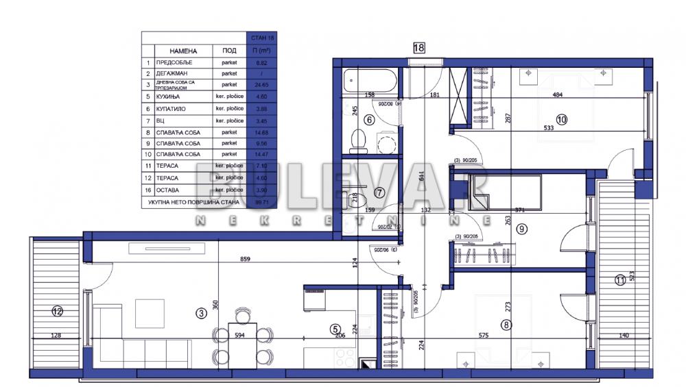 Slika 4 - Bulevar dr Zorana, Četvorosoban stan na prodaju, 99m2, 211.885€