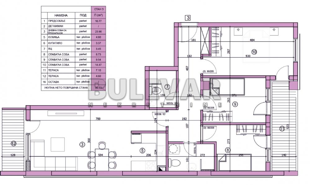 Slika 4 - Bulevar dr Zorana, Četvorosoban stan na prodaju, 92m2, 196.605€