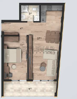 Slika 1 - Vojvode Mišića, Dvosoban stan na prodaju, 57m2, 144.750€