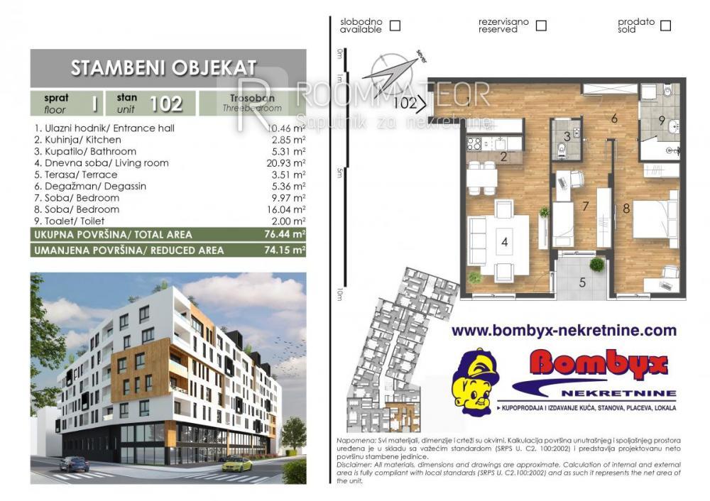 Slika 4 - Trosoban stan na prodaju, 69m2, 162.100€