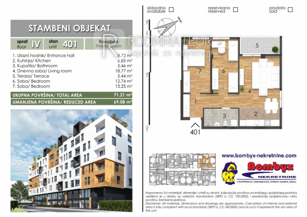 Slika 3 - Trosoban stan na prodaju, 69m2, 162.100€