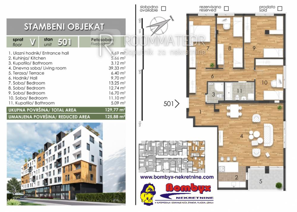 Glavna slika -Petosoban stan na prodaju, 126m2, 489.500€