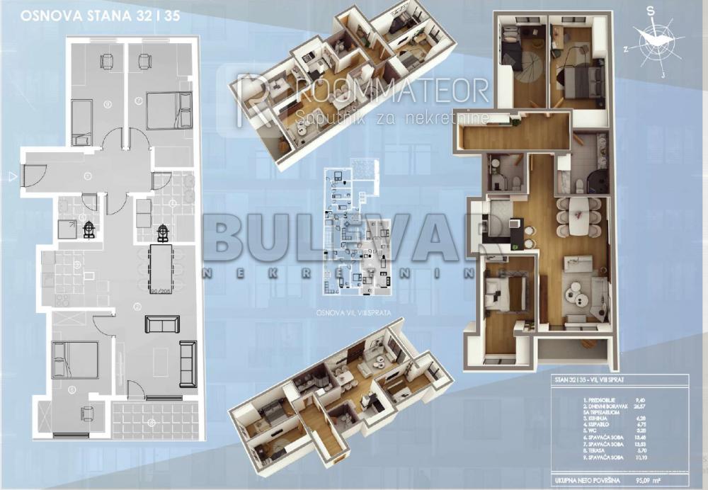 Slika 1 - Cara Dušana, Četvorosoban stan na prodaju, 96m2, 211.500€