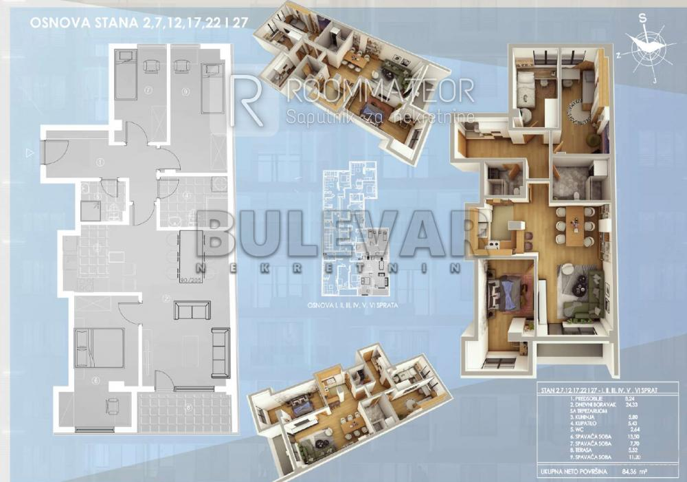 Glavna slika -Cara Dušana, Troiposoban stan na prodaju, 84m2, 185.600€