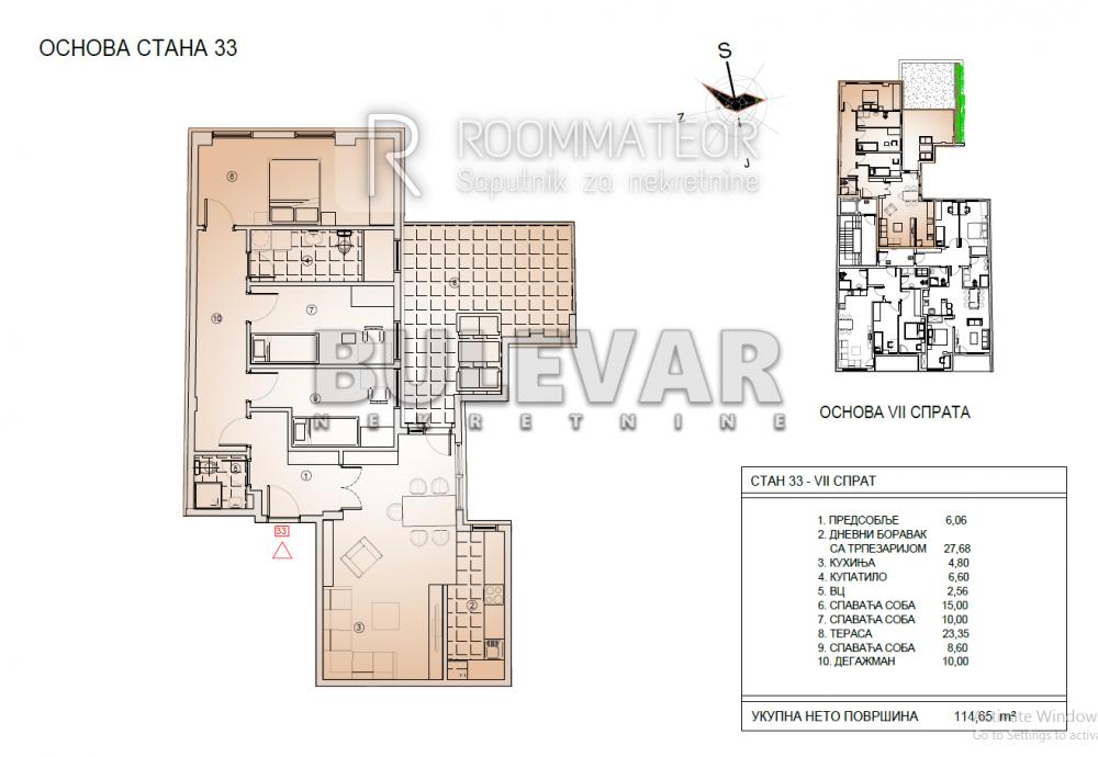 Slika 2 - Cara Dušana, Četvorosoban stan na prodaju, 114m2, 252.250€