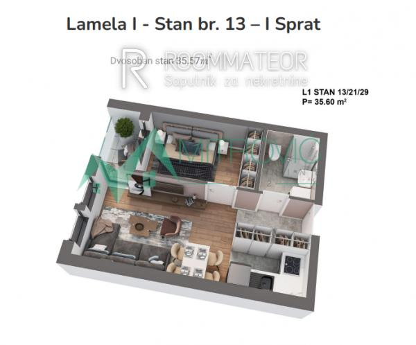 Glavna slika -Dvosoban stan na prodaju, 35m2, 112.840€