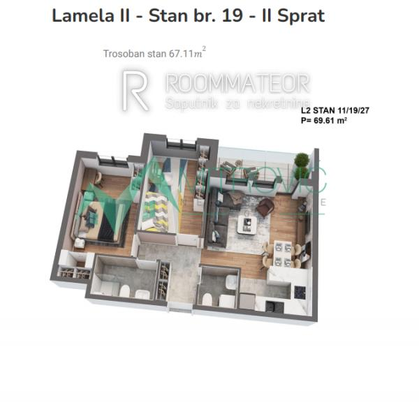 Glavna slika -Dvoiposoban stan na prodaju, 67m2, 174.908€