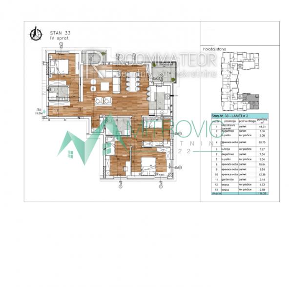 Slika 1 - Četvorosoban stan na prodaju, 116m2, 322.803€