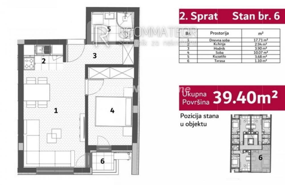 Glavna slika -Dvosoban stan na prodaju, 40m2, 103.000€