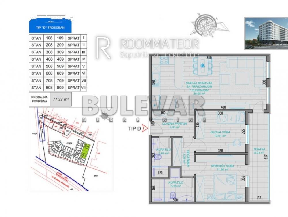 Slika 1 - Bulevar Nemanjića, Trosoban stan na prodaju, 77m2, 175.400€
