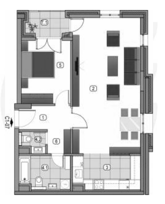 Glavna slika -Novi Beograd, Dvosoban stan na prodaju, 69.90m2
