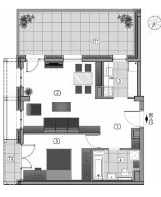 Glavna slika -Novi Beograd, Dvosoban stan na prodaju, 75.26m2