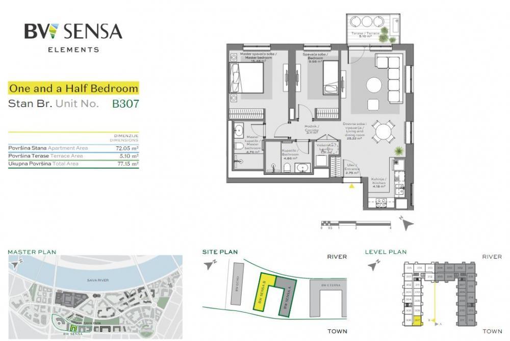 Glavna slika -Beograd na vodi, Trosoban stan na prodaju, 77.15m2