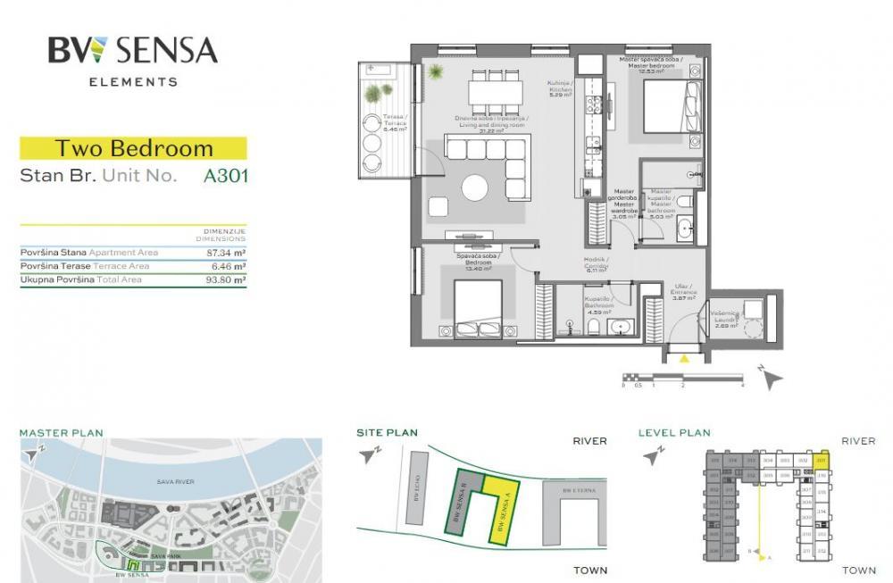 Glavna slika -Beograd na vodi, Trosoban stan na prodaju, 93.80m2