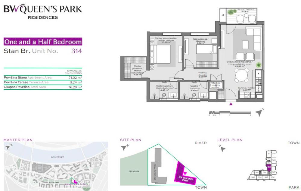 Glavna slika -Beograd na vodi, Trosoban stan na prodaju, 76.26m2