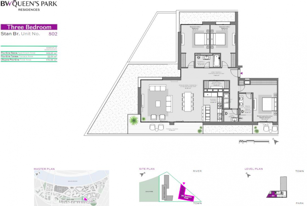 Glavna slika -Beograd na vodi,  Stan na prodaju, 170.96m2