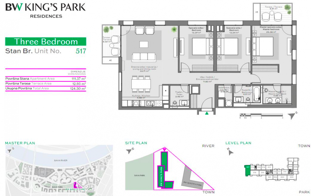 Glavna slika -Beograd na vodi, Četvorosoban stan na prodaju, 124.30m2