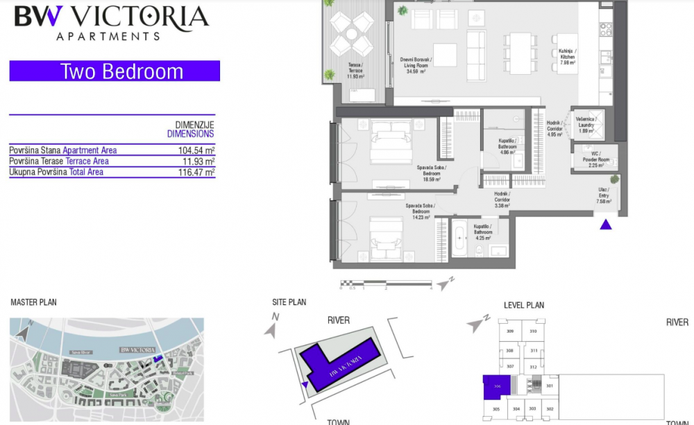 Glavna slika -Beograd na vodi, Trosoban stan na prodaju, 116.47m2