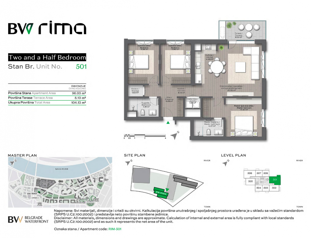 Glavna slika -Beograd na vodi, Troiposoban stan na prodaju, 104.13m2