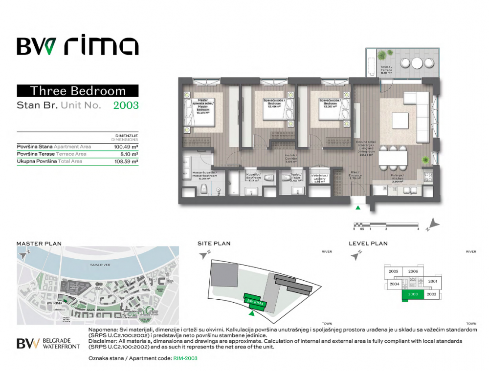 Glavna slika -Beograd na vodi, Troiposoban stan na prodaju, 108.59m2