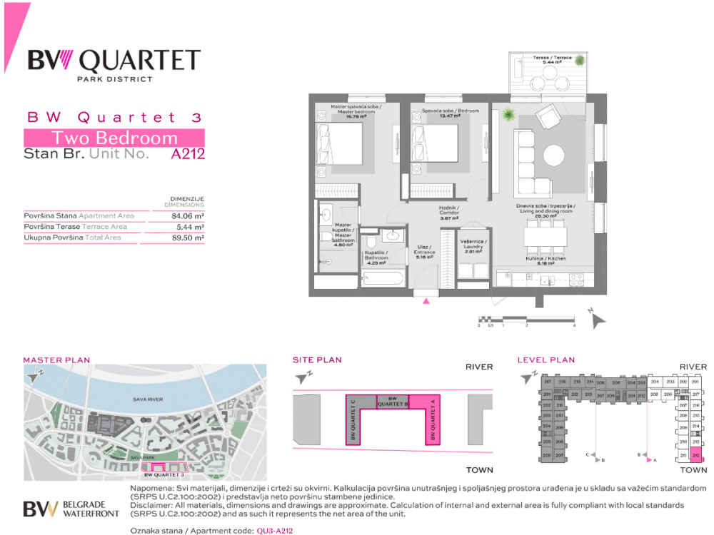 Glavna slika -Beograd na vodi, Dvoiposoban stan na prodaju, 89.50m2