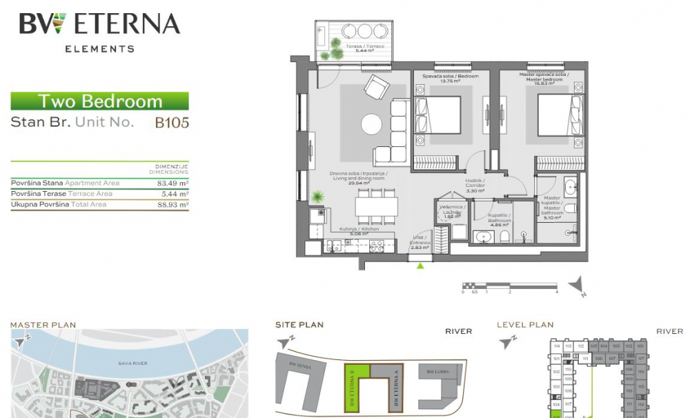 Glavna slika -Beograd na vodi, Trosoban stan na prodaju, 88.93m2