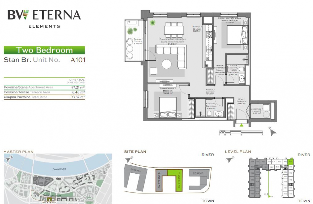 Glavna slika -Beograd na vodi, Trosoban stan na prodaju, 93.67m2