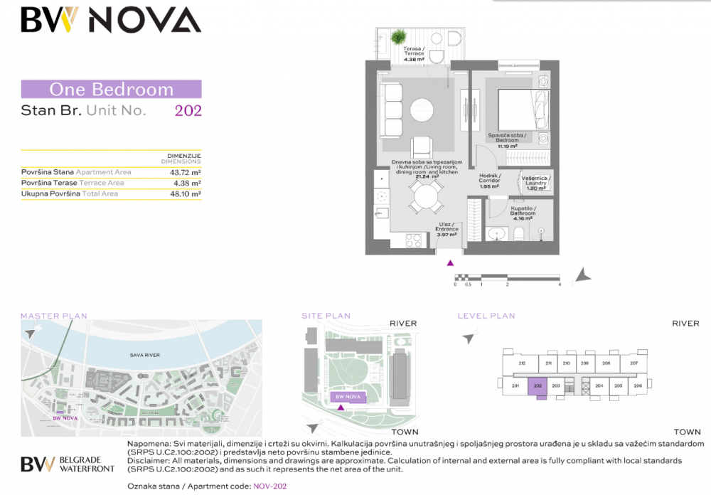 Glavna slika -Beograd na vodi, Dvoiposoban stan na prodaju, 48.10m2