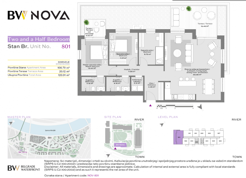 Glavna slika -Beograd na vodi, Troiposoban stan na prodaju, 120.91m2