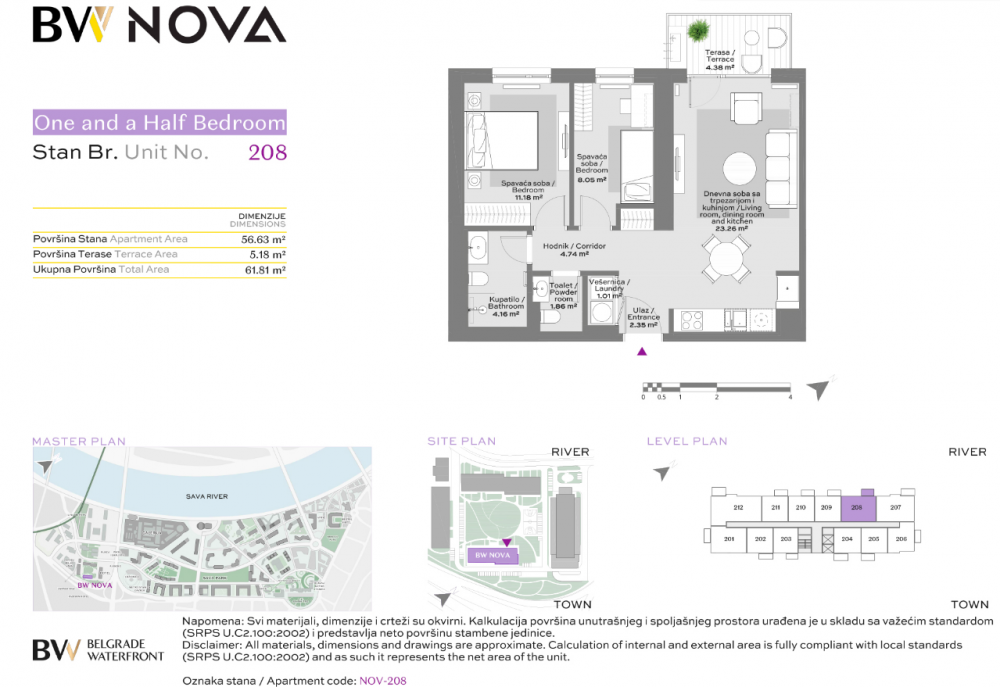 Glavna slika -Beograd na vodi, Dvoiposoban stan na prodaju, 62.81m2