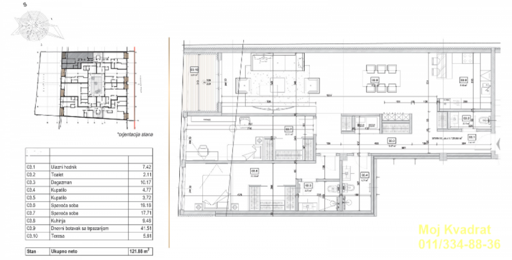 Slika 3 - Trosoban stan na prodaju, 122m2, 549.000€
