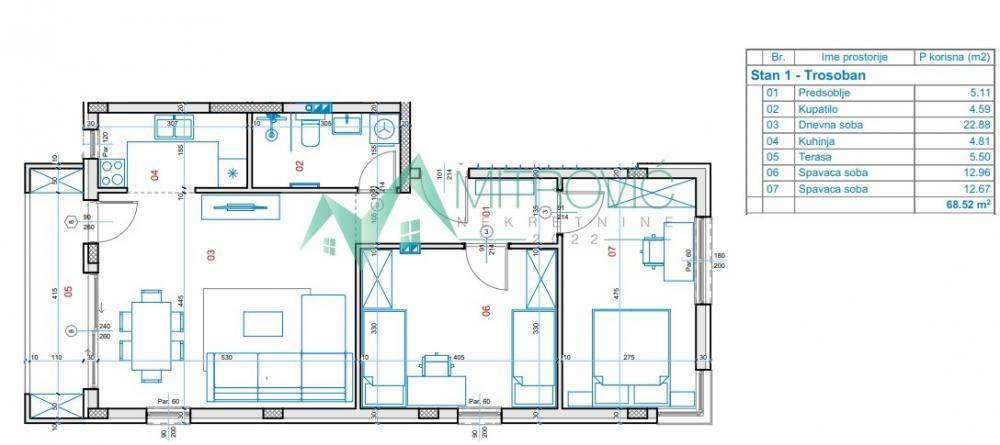 Glavna slika -Dvoiposoban stan na prodaju, 69m2, 178.560€