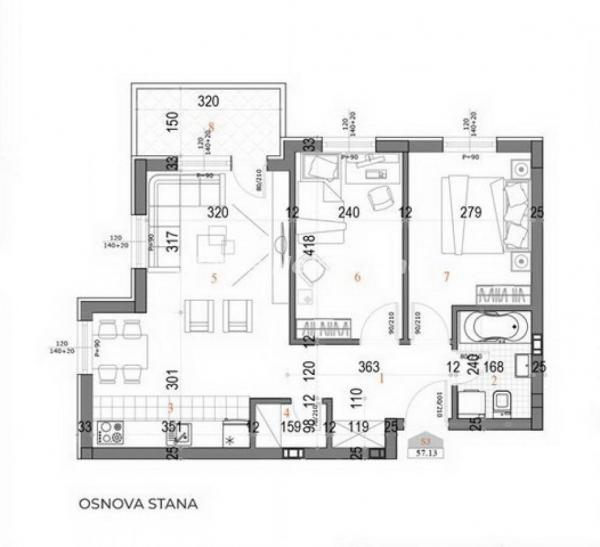 Glavna slika -Trosoban stan na prodaju, 57m2, 135.340€