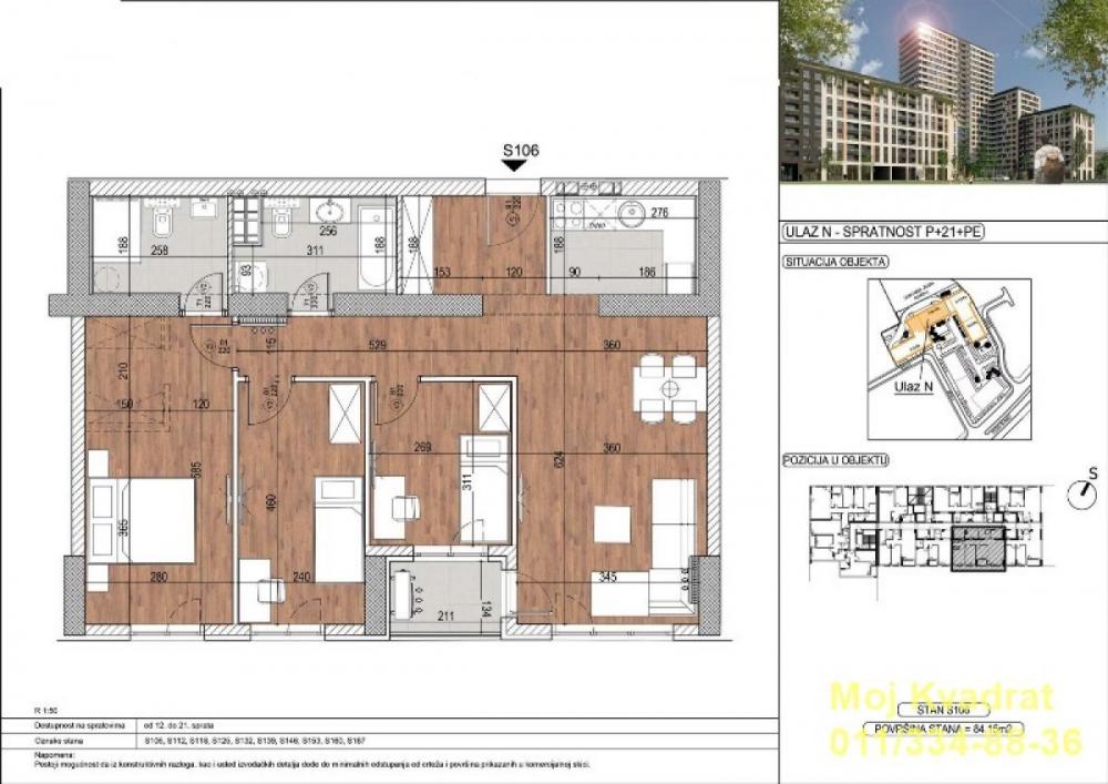 Slika 1 - Četvorosoban stan na prodaju, 84m2, 302.940€