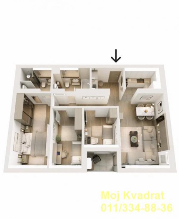 Glavna slika -Četvorosoban stan na prodaju, 84m2, 302.940€