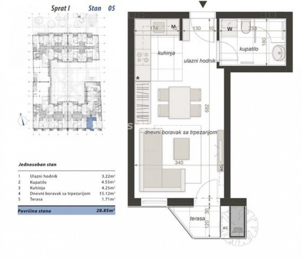 Glavna slika -Jednosoban stan na prodaju, 29m2, 107.550€