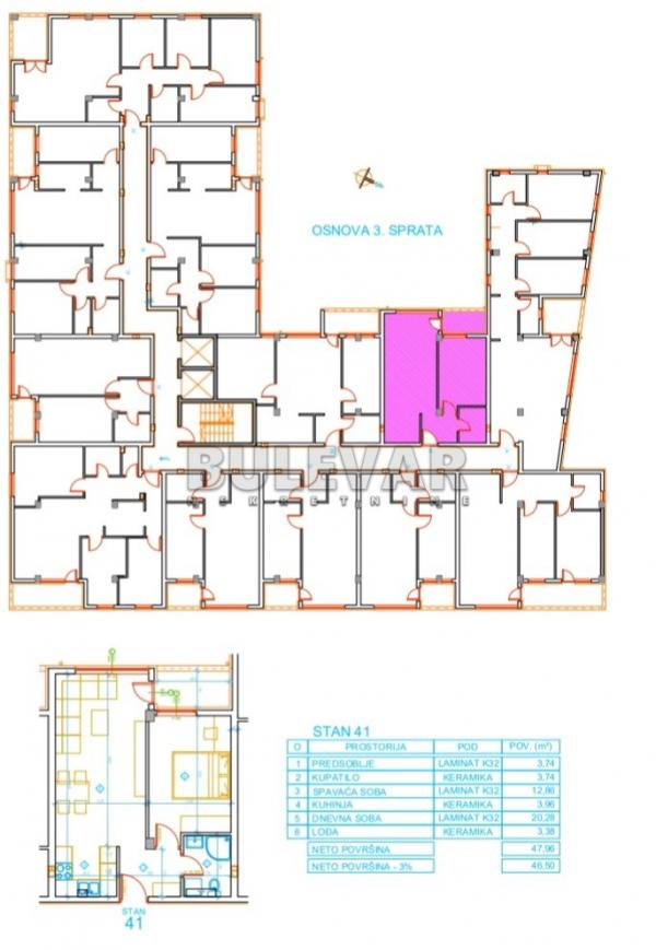 Slika 6 - Mokranjčeva, Jednoiposoban stan na prodaju, 47m2, 79.140€