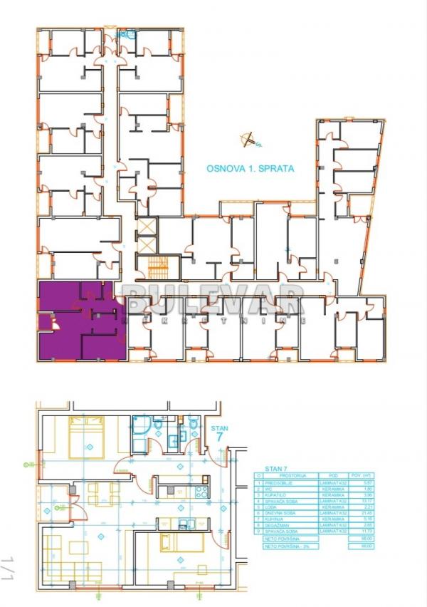 Slika 6 - Mokranjčeva, Dvoiposoban stan na prodaju, 68m2, 112.200€