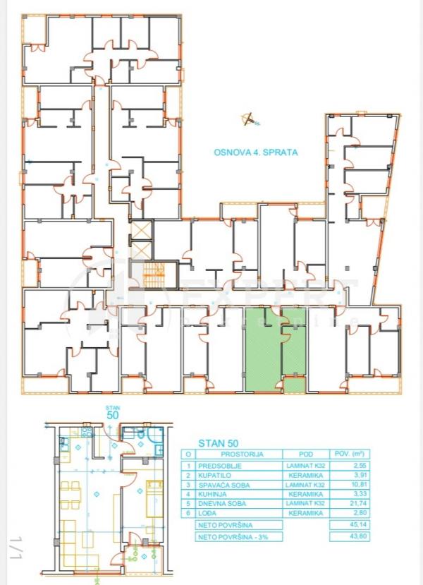 Slika 6 - Mokranjčeva, Jednoiposoban stan na prodaju, 45m2, 79.450€