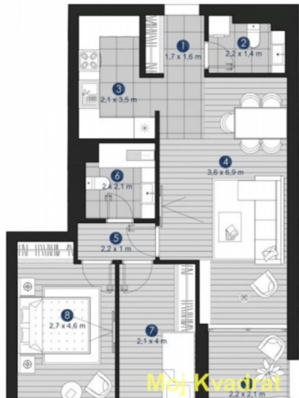 Glavna slika -Dvosoban stan na prodaju, 67m2, 235.275€