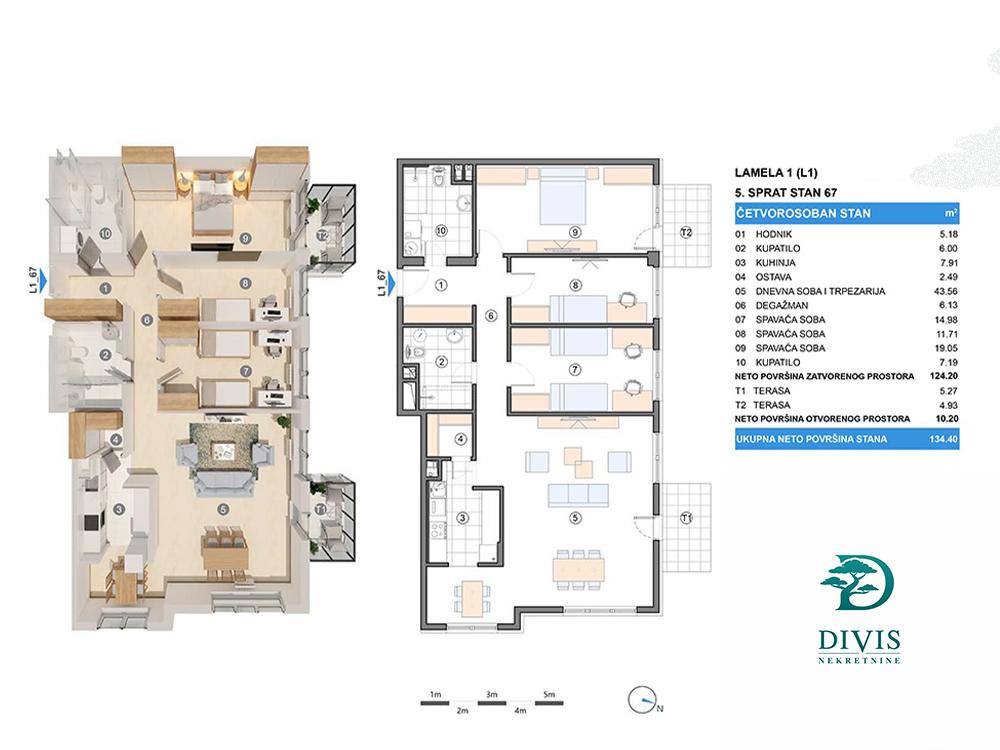 Glavna slika -Cara Dušana, Četvorosoban stan na prodaju, 134m2, 362.000€