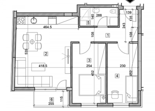 Slika 1 - Trosoban stan na prodaju, 58m2, 165.590€