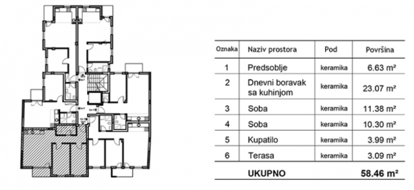Slika 2 - Trosoban stan na prodaju, 58m2, 165.590€