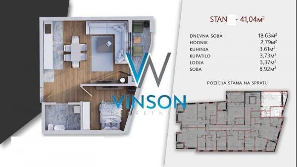 Slika 2 - Jednoiposoban stan na prodaju, 41m2, 114.132€