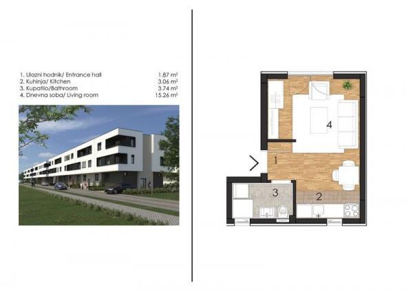 Glavna slika -Jednosoban stan na prodaju, 23m2, 37.060€